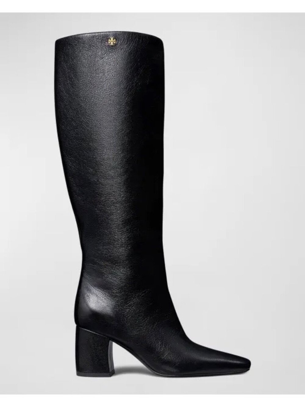 New Tory Burch Banana Leather Knee High Boot Black Leather Sz 5
